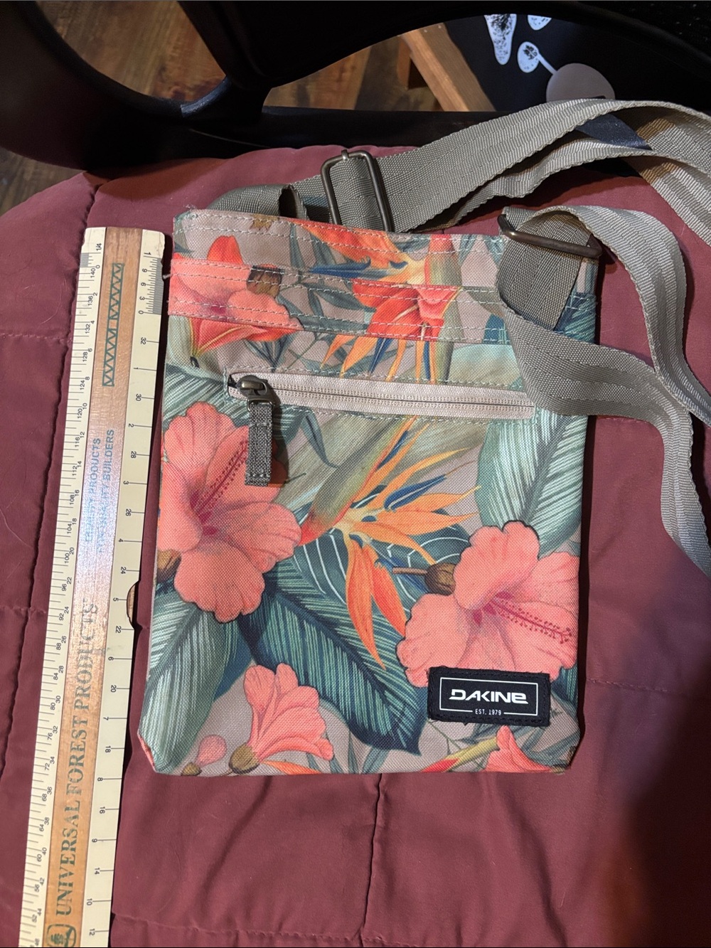 Dakine Floral Crossbody Bag - Coral, Teal & Gray